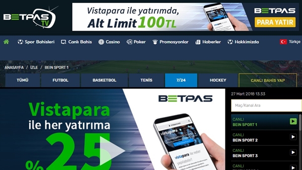 betpas tv'de canlı maç yayınları