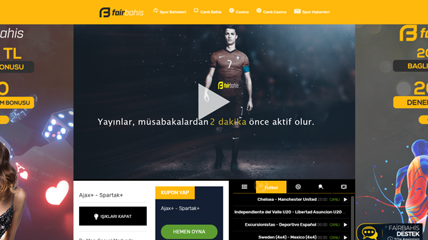 Fairbahistv.com Yeni Canlı Maç İzleme Adresi